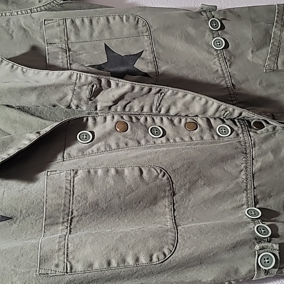 PISTOLA Olive Straight Leg Coveralls Jumpsuit Transitional Star Print Pant Suit - Picture 11 of 16